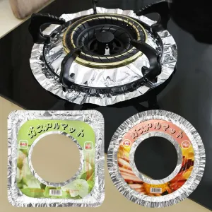 10pcs kitchen stove foil  oil & stain proof pad gas stove thickened aluminum foil