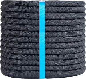 1/2 Inch 150ft Double Braided Polyester Arborist Rope, Heavy Duty Nylon Rope for Anchor, Tree Work, Cargo, Pulling, Sailing(Black)