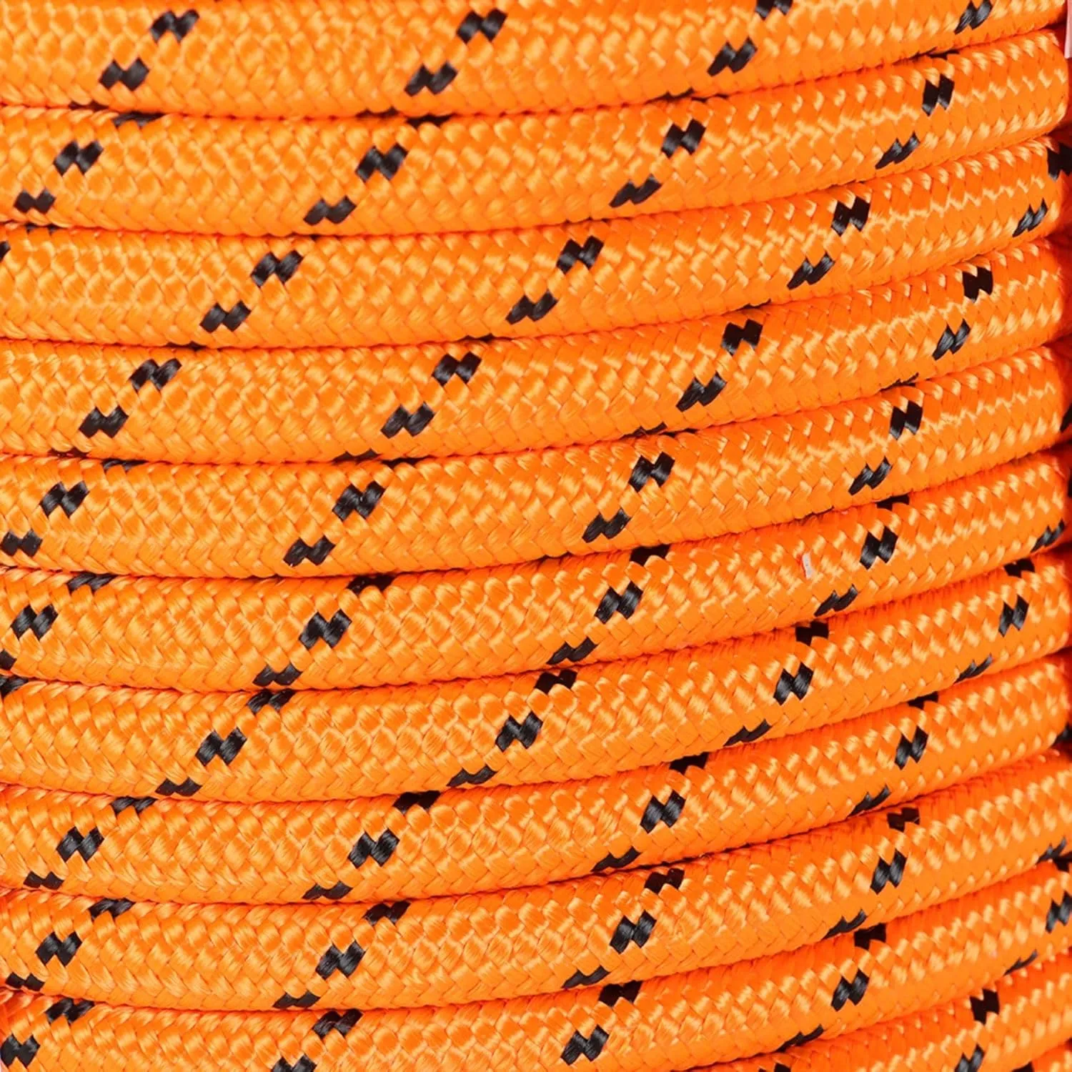 1/2 Inch Polyester Arborist Rope Double Braid Nylon Pulling Ropes Orange 200 Feet