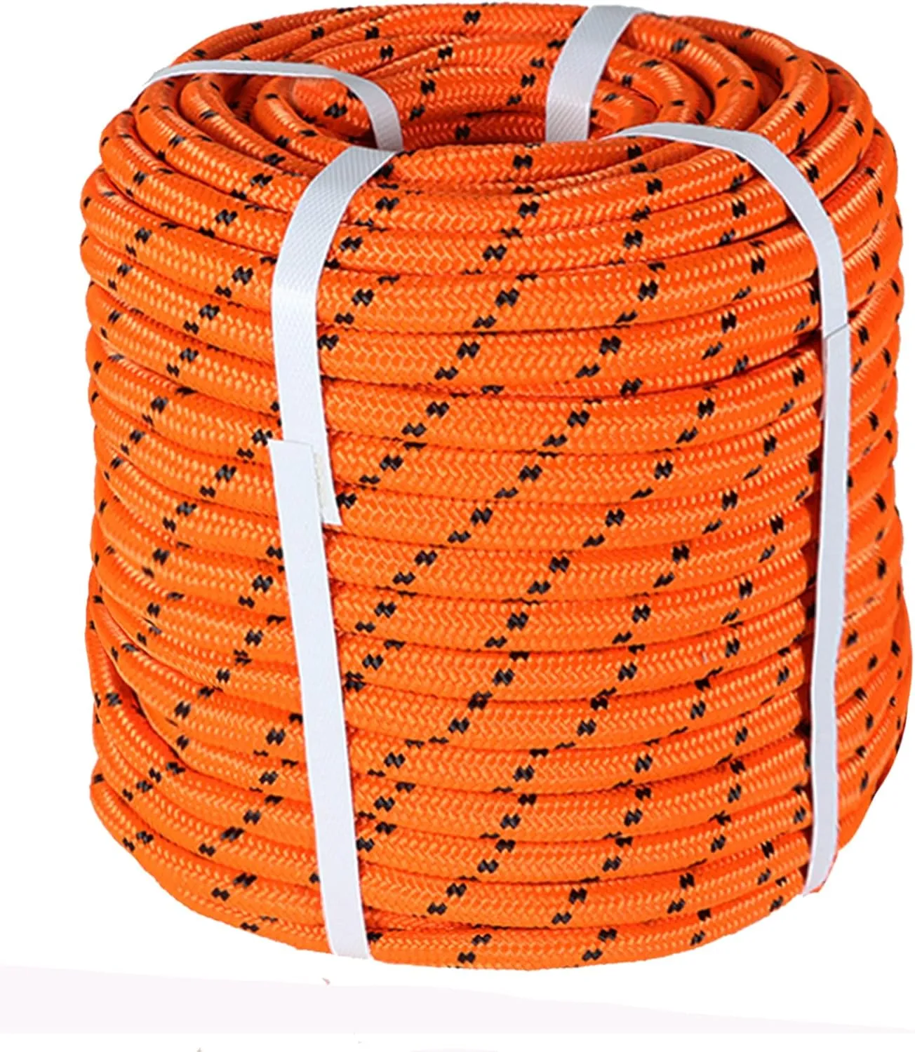 1/2 Inch Polyester Arborist Rope Double Braid Nylon Pulling Ropes Orange 200 Feet