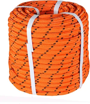 1/2 Inch Polyester Arborist Rope Double Braid Nylon Pulling Ropes Orange 200 Feet