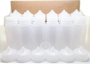 120mL LDPE Unicorn Plastic Thin Tip Dropper Bottles 4oz Free Mini Funnel (12 Pack)