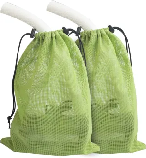 12.2"x 15.9" Pump Barrier Bag Textilene Material Mesh Bag for Pond Biological Filters avoid clogs 2 Pack Green