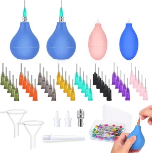 127Pcs Pottery Clay Tools Supplies, Ceramic Precision Applicator, Precision Tip Applicator for Pottery, Ceramic Glaze Extrusion Bottle for Pottery Clay Art Decorating Kit (5 Pieces of Each 8 Sizes)