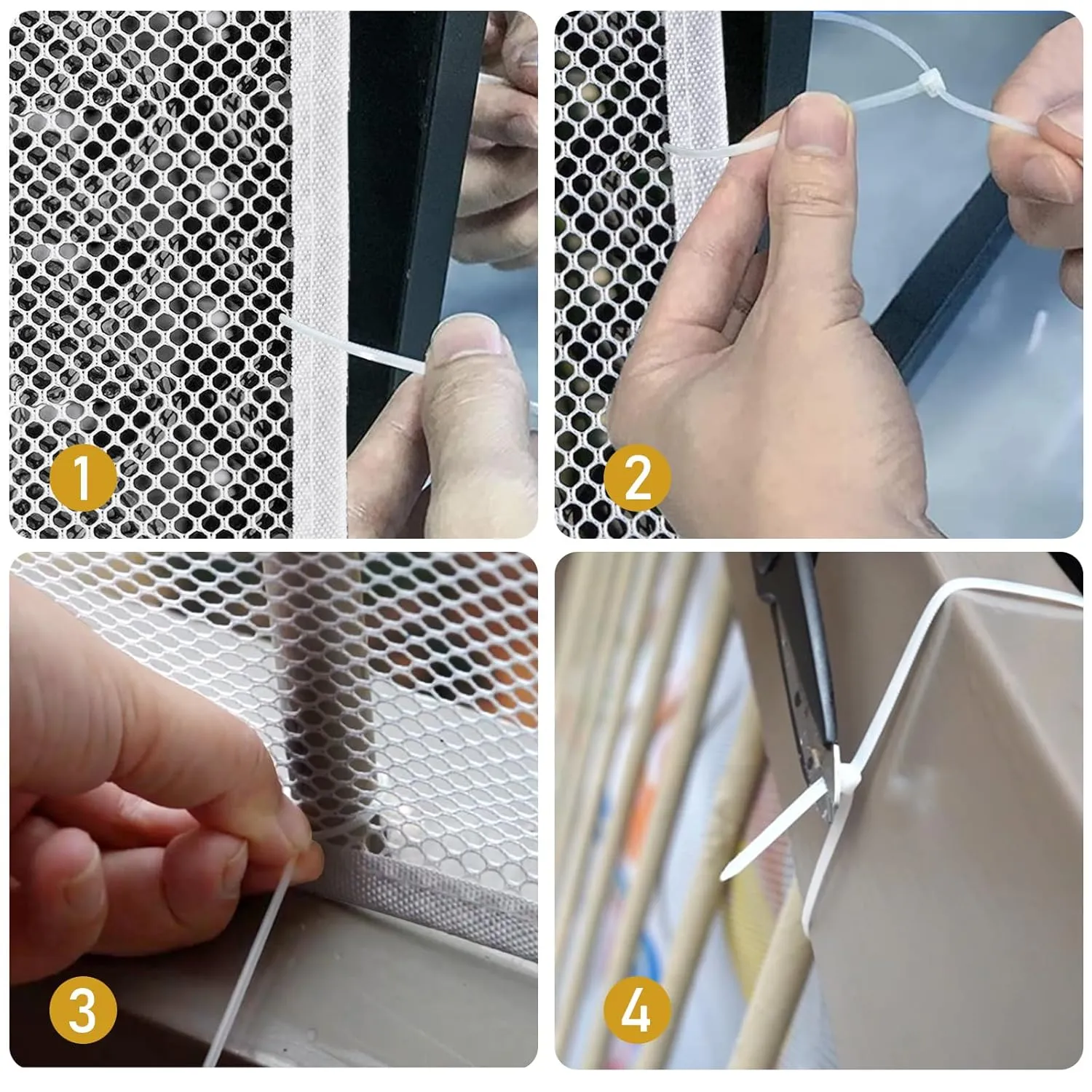 13ft Indoor Outdoor Baby Safety Stair Railing Net Baby Proofing Stair Balcony Banister Rail Guard Child Safety Stair Protection Safe Rail, White(6.5ft x 2Pack)