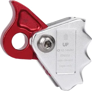 15 Kn Ascender Rope Grab, Aluminium Alloy Fall Arrest Device, Riser Adjuster for 12-14 Mm Rope, Belay Safety Clip for Climbing, Tree Work, Rescue, Mountaineering