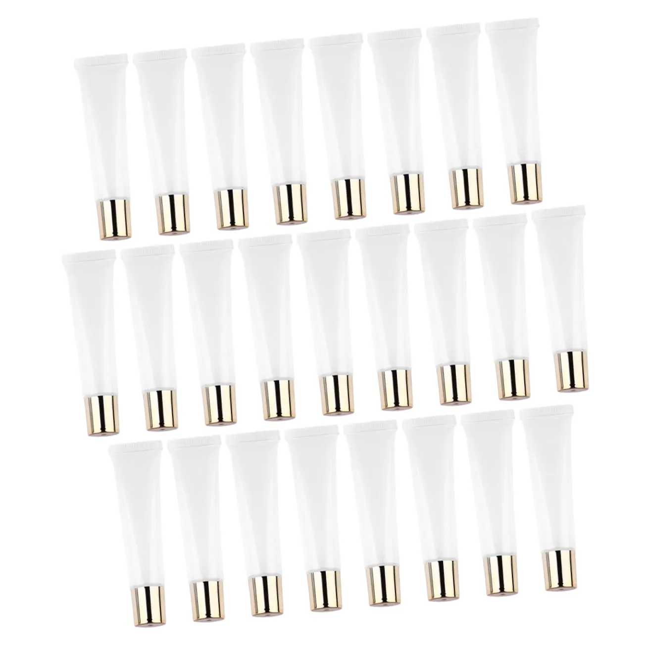 15ml Empty Lip Gloss Tubes 25pcs Plastic Lip Balms Tube Gold Cap for Travel Diy Projects
