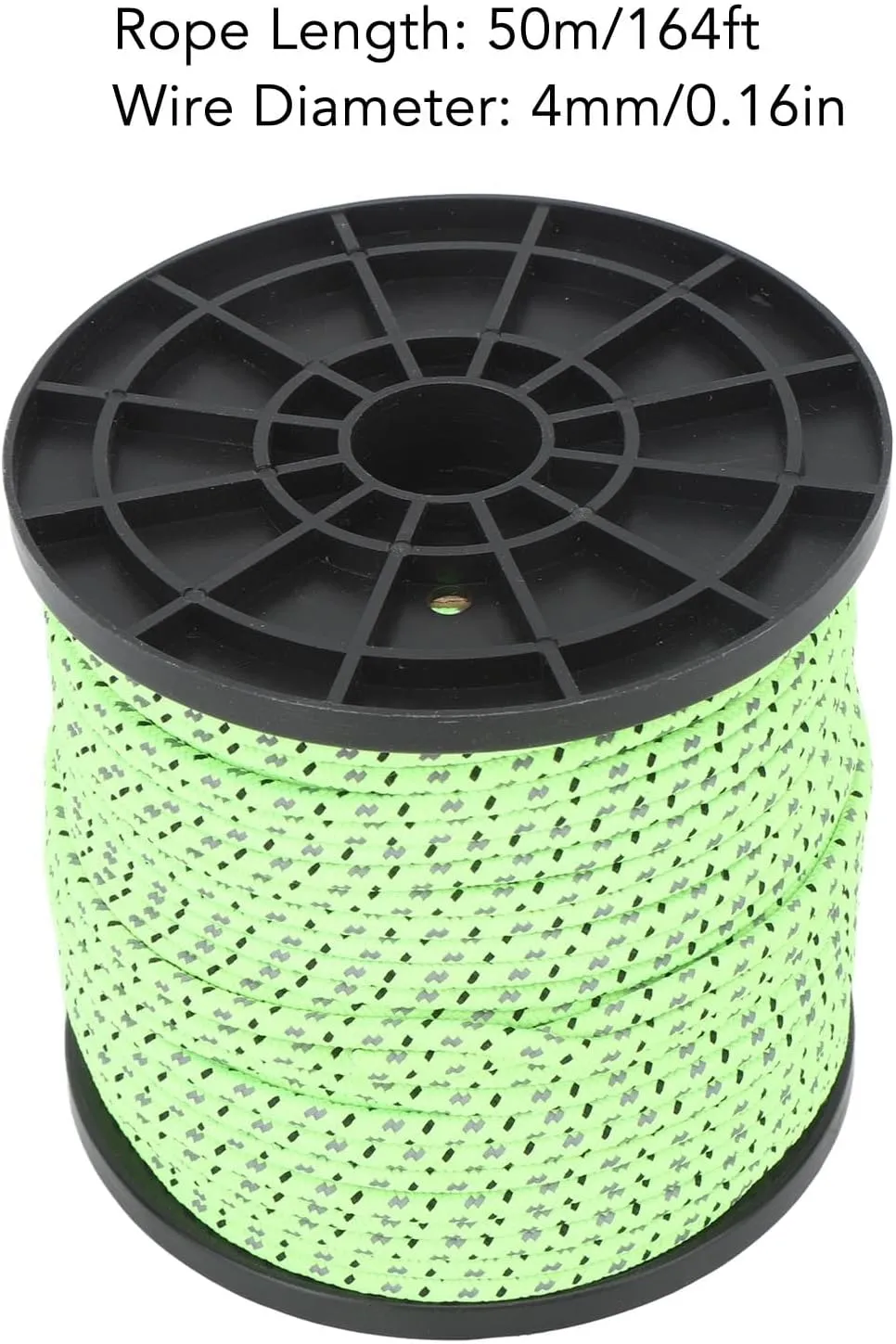 164ft Reflective Paracord Roller, Camping Rope with Polyester for Camping, Backpacking, and Outdoor Adventures (Green)