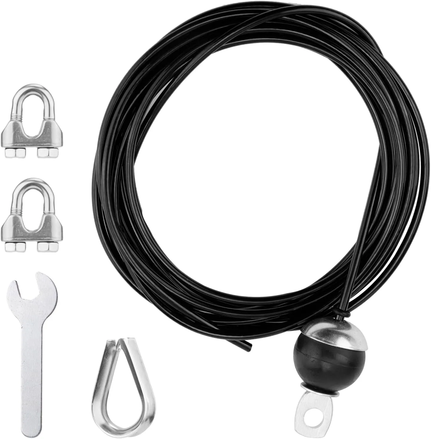 196in Fitness Pulley Cable, Adjustable Home Gym Replacement Cables Pulley System Gym Heavy Duty Fitness Steel Wire Rope 5mm Thick for Pulley Machine Accessories Home Gym