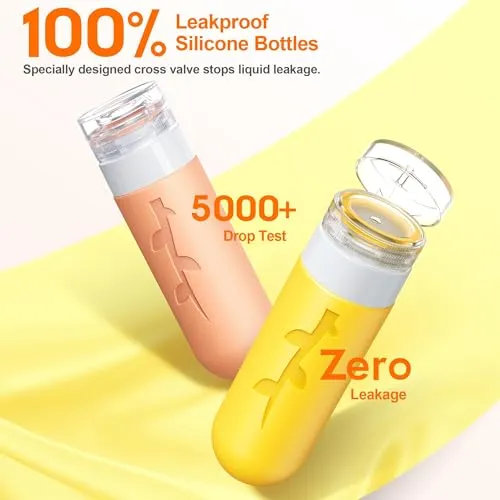 19pack Travel Bottles for Toiletries, TSA Approved Silicone Travel Size Containers for toiletries, Refillable & Leakproof Travel shampoo and conditioner bottles