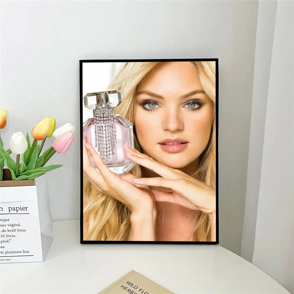 1pc Minimalist Black And White Luxury Fashion Perfume Bottle Self-adhesive Art Poster Waterproof Paper Sticker Wall Decor