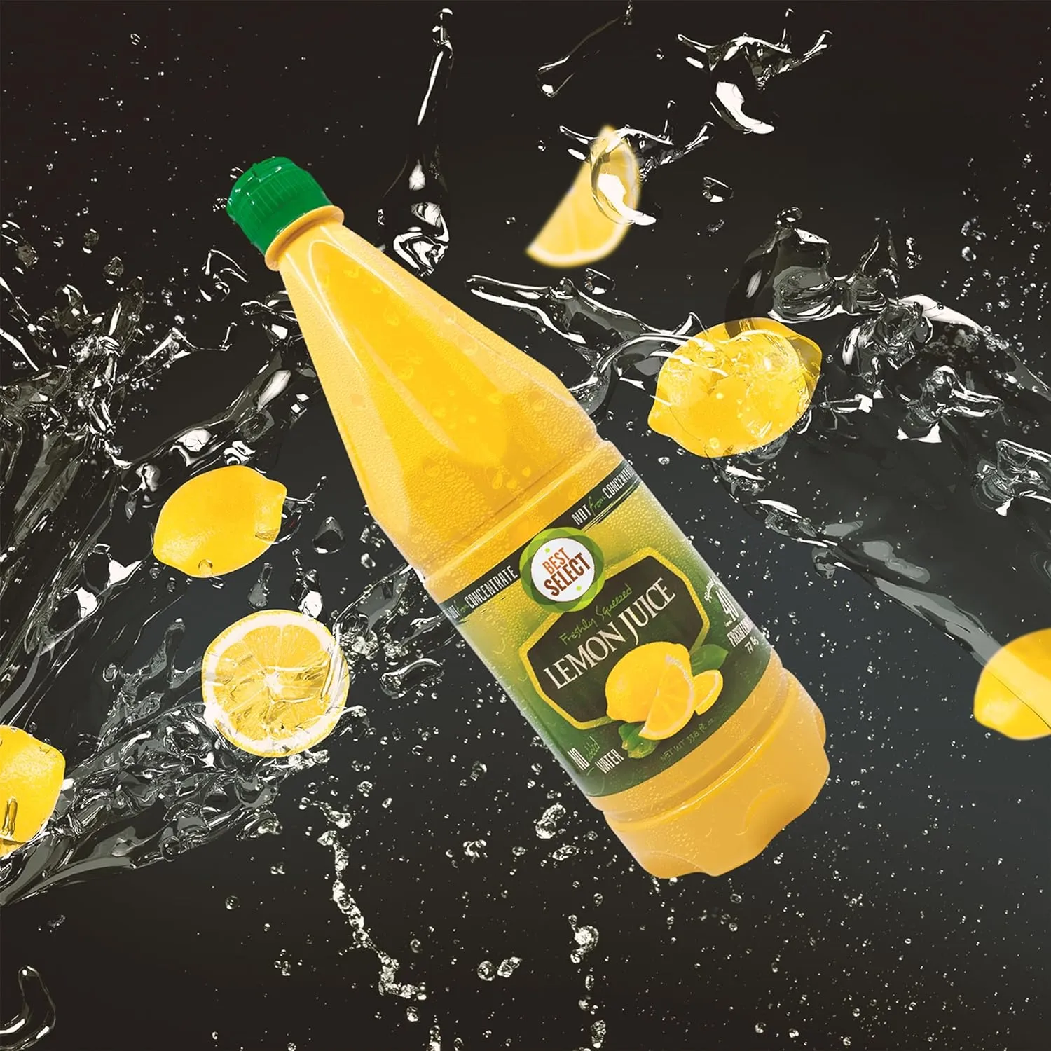 2 Pack 100% Lemon Juice 33.8 Oz - No Added Water - Fresh Squeezed Lemon Juice Not From Concentrate - Approximately 40 Lemons Fresh in Each Bottle - Kosher - Healthy Drinks & Citrus Zest - Best Select