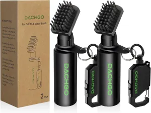 2 Pack Pro Golf Club Cleaner Brush, Water Brush with Lockable Retractor Clip & Squeeze Bottle for Easy Cleaning, 7.5 Inches - Hold 4 oz of Water, Golf Essentials Accessories for Men & Women
