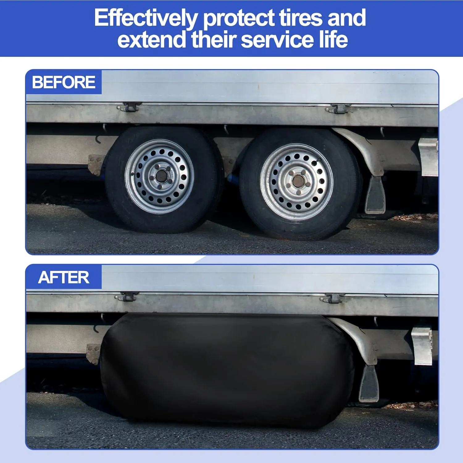 2 Pack Tire Covers RV Nylon Dual Axle Wheel Covers Double with Storage Bag for RV Truck SUV(UV Proof Coat,27-30 Inch Wheel Diameter)