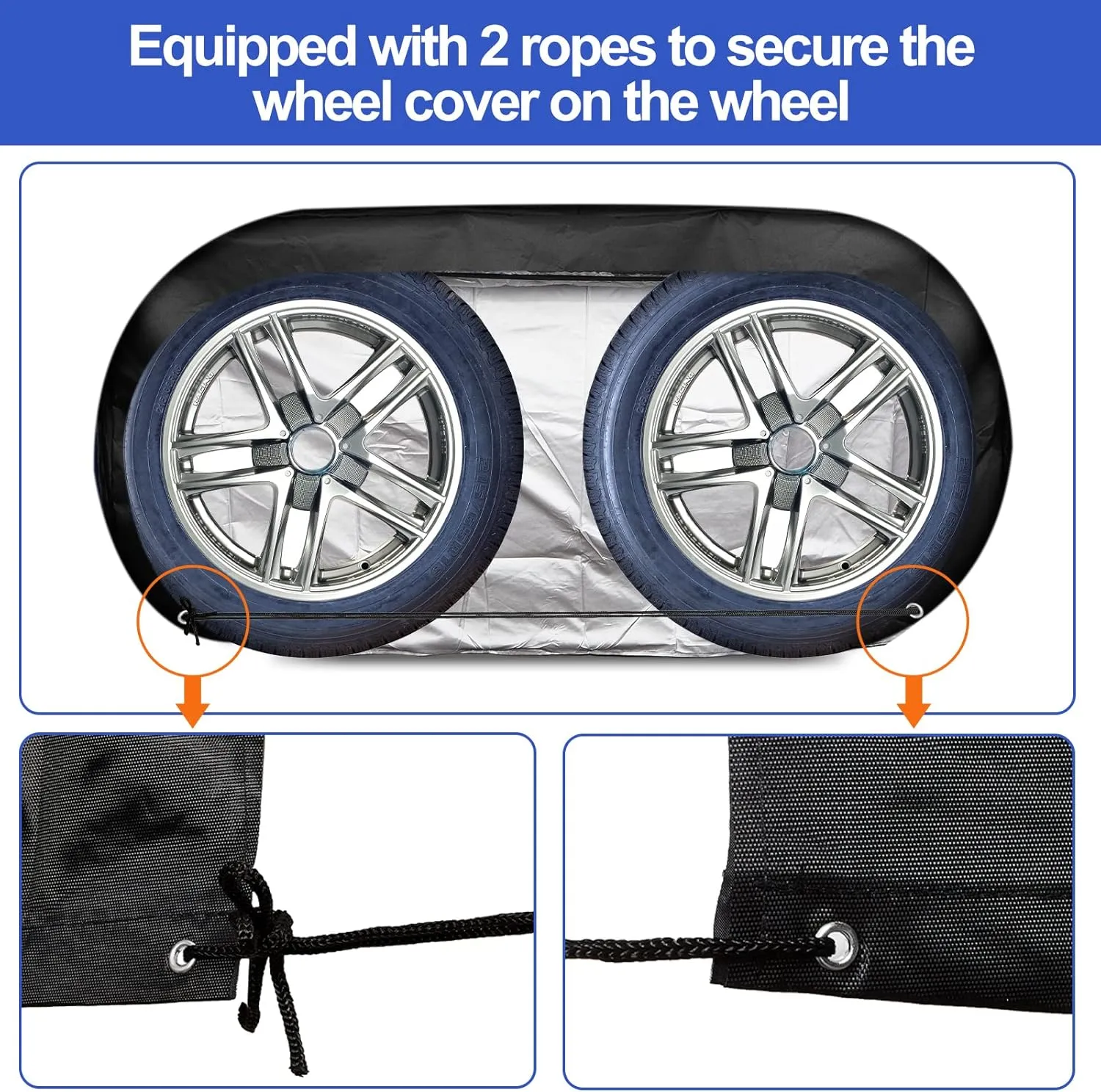 2 Pack Tire Covers RV Nylon Dual Axle Wheel Covers Double with Storage Bag for RV Truck SUV(UV Proof Coat,27-30 Inch Wheel Diameter)