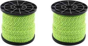 2 Pcs 4mm 50M/16.4Ft Glow in The Dark Luminous Reflective Tent Rope Guy Line Camping Cord