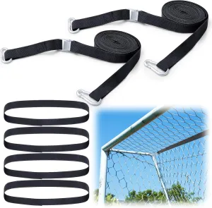 2 Pcs Soccer Goal Net Support Straps Heavy Duty Nylon Straps with Strap Loops for 24 ft Goal, Prevent Net Sagging, Easy Setup for Training, Games, Backyard Use