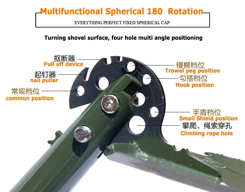 2023 chinese military shovel folding portable WJQ-308 multifunctional camping hunting edc outdoor survival