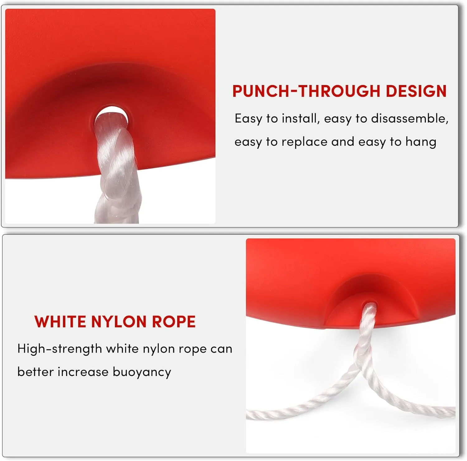 23"/28” Life Ring, Life Preserver Ring with 98.4FT Water Floating Lifesaving Rope,Boat Safety Throw Rings with Reflective Tape,(Orange-1 Pack) - 2 Size