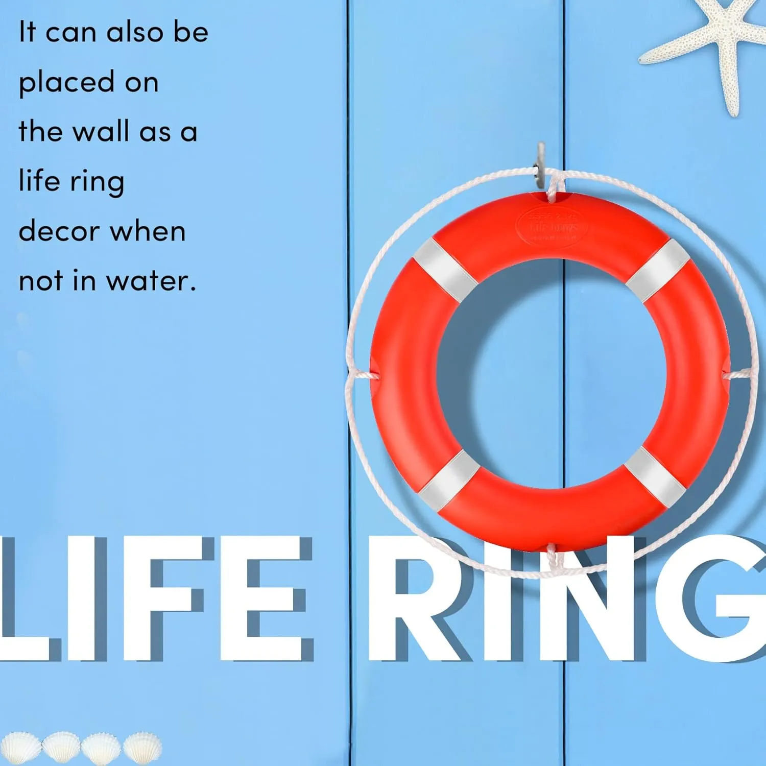 23"/28” Life Ring, Life Preserver Ring with 98.4FT Water Floating Lifesaving Rope,Boat Safety Throw Rings with Reflective Tape,(Orange-1 Pack) - 2 Size