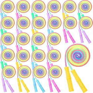 24 Pack Rainbow Jump Rope Sets 7.22 ft Adjustable Nylon Skipping Ropes Jumping Ropes for Girls or Boys Outdoor Activity Party Favors School Charity Donation Supplies Operation Christmas