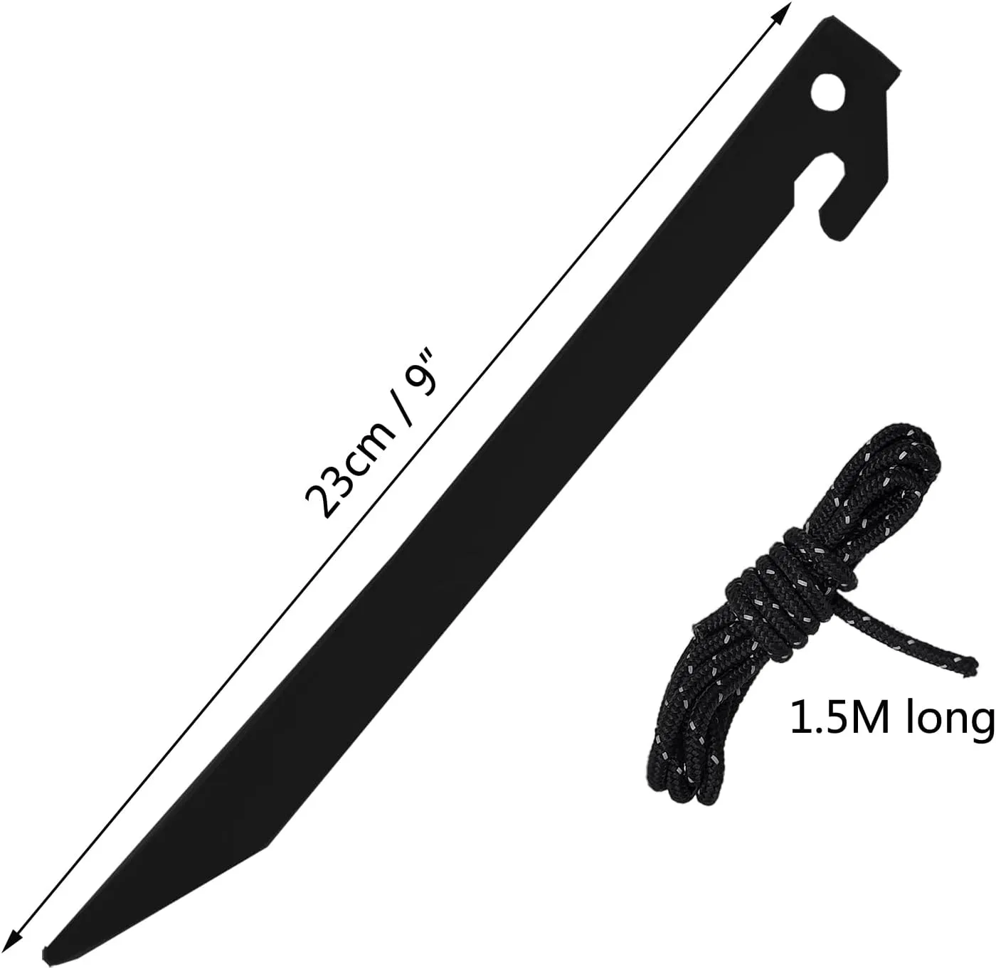 24 Sets Inflatable Plastic Stakes, Spike Hook Awning Camping Tents Pegs Stakes Replacement Yard Blow up Stakes Canopy (24x Tents, 24x Hooks, 24x Ropes, 1x Hammers)