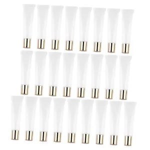 25pcs 15ml Clear Plastic Empty Squeeze Tubes for DIY Lip Balms Lip Gloss Bottles Cosmetic Containers with Caps Ideal for Lip Care and Beauty Products