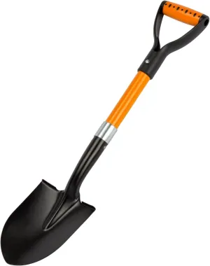 28-inch Small Round Shovel With D-Handle - Kids Metal Beach and Camp Shovel, Garden Tool With Fiberglass Handle