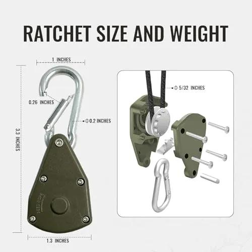 2pcs 14ft Ratchet Tie Down Rope Reflective Adjustable Canopy Tent Strap