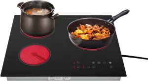 3 Burner Electric Ceramic Cooktop w/Touch Control,110V 2600W(800W 600W 1200W) Countertop Electric Stove Burner w/LED Display, 9 Heating Level Cook Equipment/Tools for Home/Restaurant Kitchen