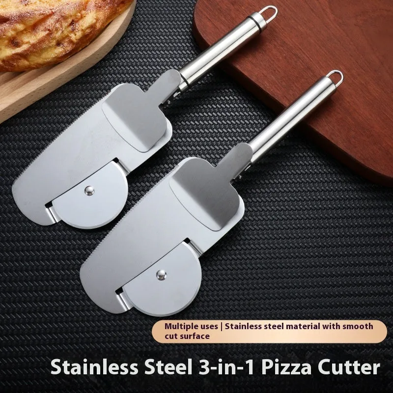 3-in-1 Pizza Cutter With Hanging Holes Labor-Saving Durable