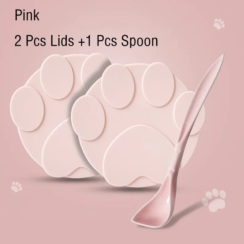 3 In 1 Reusable Silicone Dog Cat Canned Lid Portable Food Sealer Spoon Pet Food Cover Fresh Tin Cover Cans Cap Pet Accessories