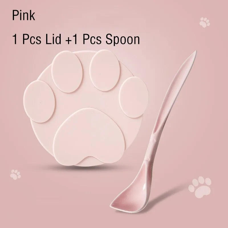 3 In 1 Reusable Silicone Dog Cat Canned Lid Portable Food Sealer Spoon Pet Food Cover Fresh Tin Cover Cans Cap Pet Accessories