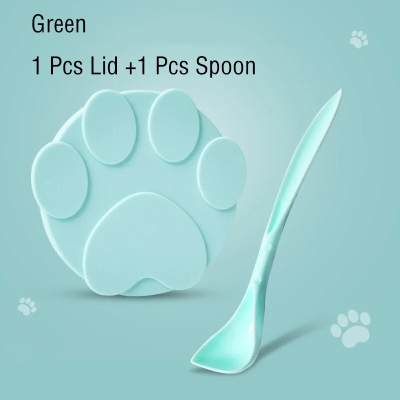 3 In 1 Reusable Silicone Dog Cat Canned Lid Portable Food Sealer Spoon Pet Food Cover Fresh Tin Cover Cans Cap Pet Accessories