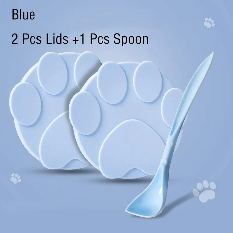 3 In 1 Reusable Silicone Dog Cat Canned Lid Portable Food Sealer Spoon Pet Food Cover Fresh Tin Cover Cans Cap Pet Accessories