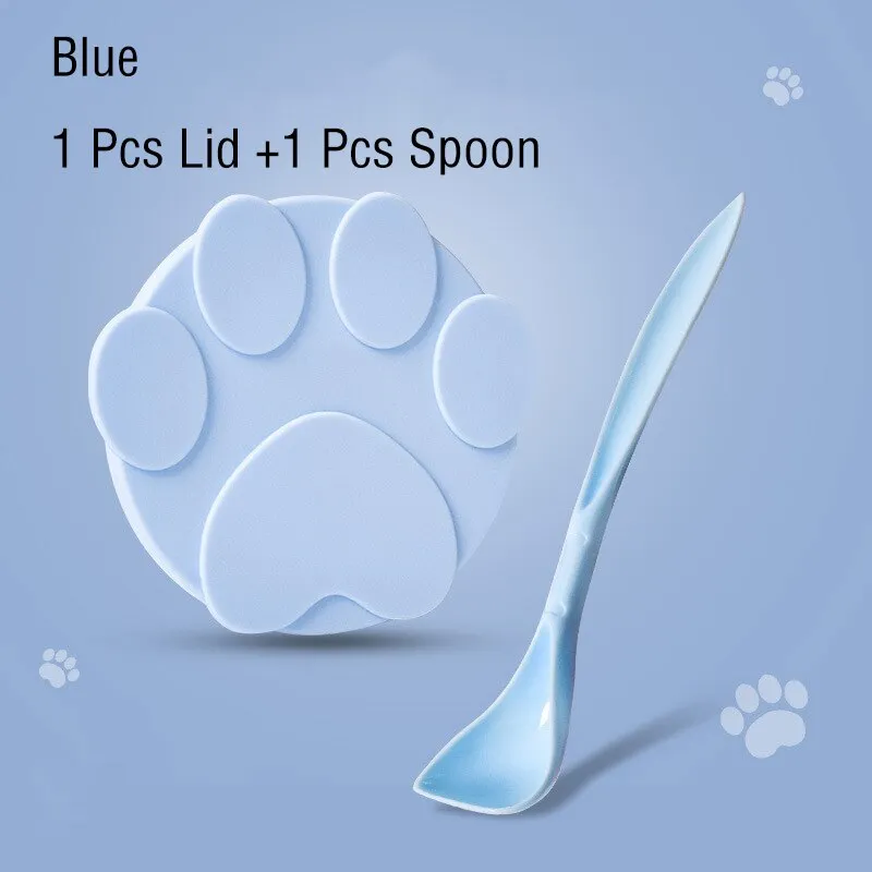 3 In 1 Reusable Silicone Dog Cat Canned Lid Portable Food Sealer Spoon Pet Food Cover Fresh Tin Cover Cans Cap Pet Accessories