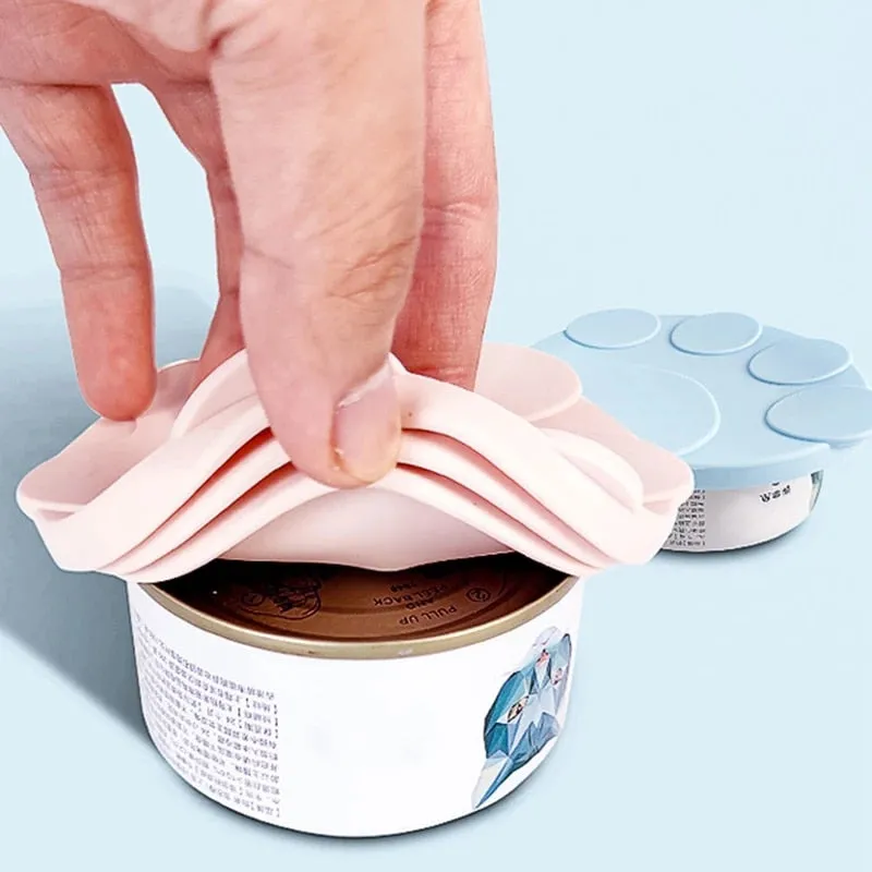 3 In 1 Reusable Silicone Dog Cat Canned Lid Portable Food Sealer Spoon Pet Food Cover Fresh Tin Cover Cans Cap Pet Accessories