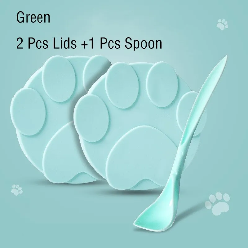 3 In 1 Reusable Silicone Dog Cat Canned Lid Portable Food Sealer Spoon Pet Food Cover Fresh Tin Cover Cans Cap Pet Accessories
