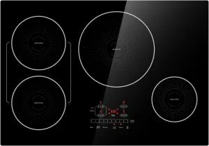 30 Inch Induction Cooktop 4 Burners, Flat Glass Top Electric Stove with Bridge-SYNC, 3 Preset Modes Booster, Timer, Pause, Child Lock, Drop in, 208~240V/40A, Black