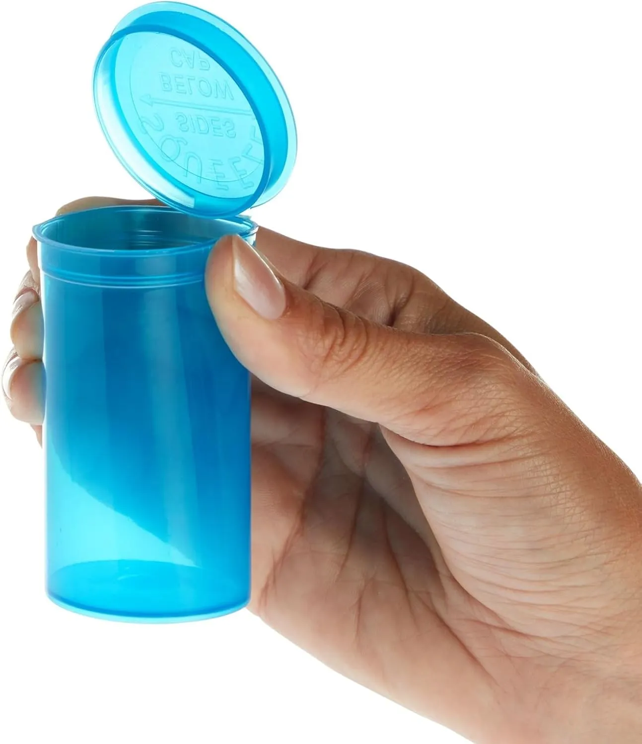 30 Pack Empty Pill Bottles with Pop Top Caps, 19 Dram Prescription Medicine Containers (Blue) - Medicine Bottle with Pop Top Caps