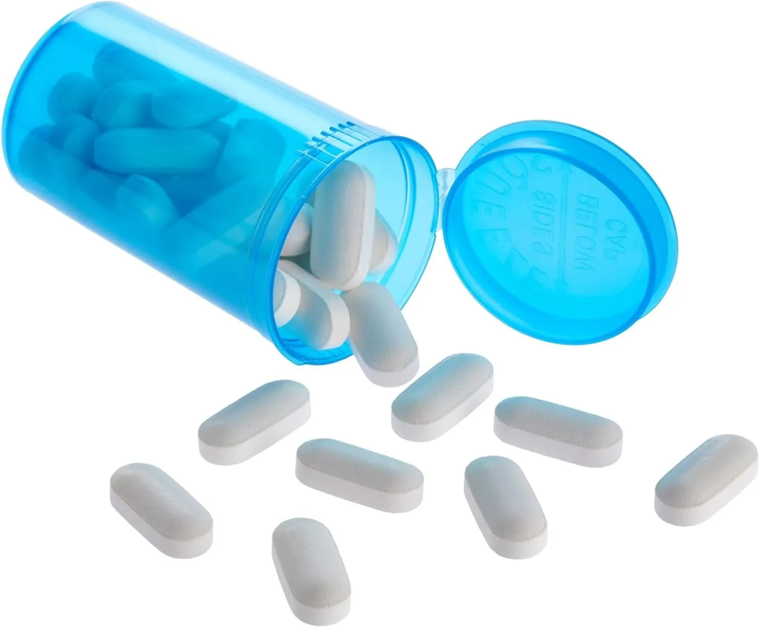 30 Pack Empty Pill Bottles with Pop Top Caps, 19 Dram Prescription Medicine Containers (Blue) - Medicine Bottle with Pop Top Caps