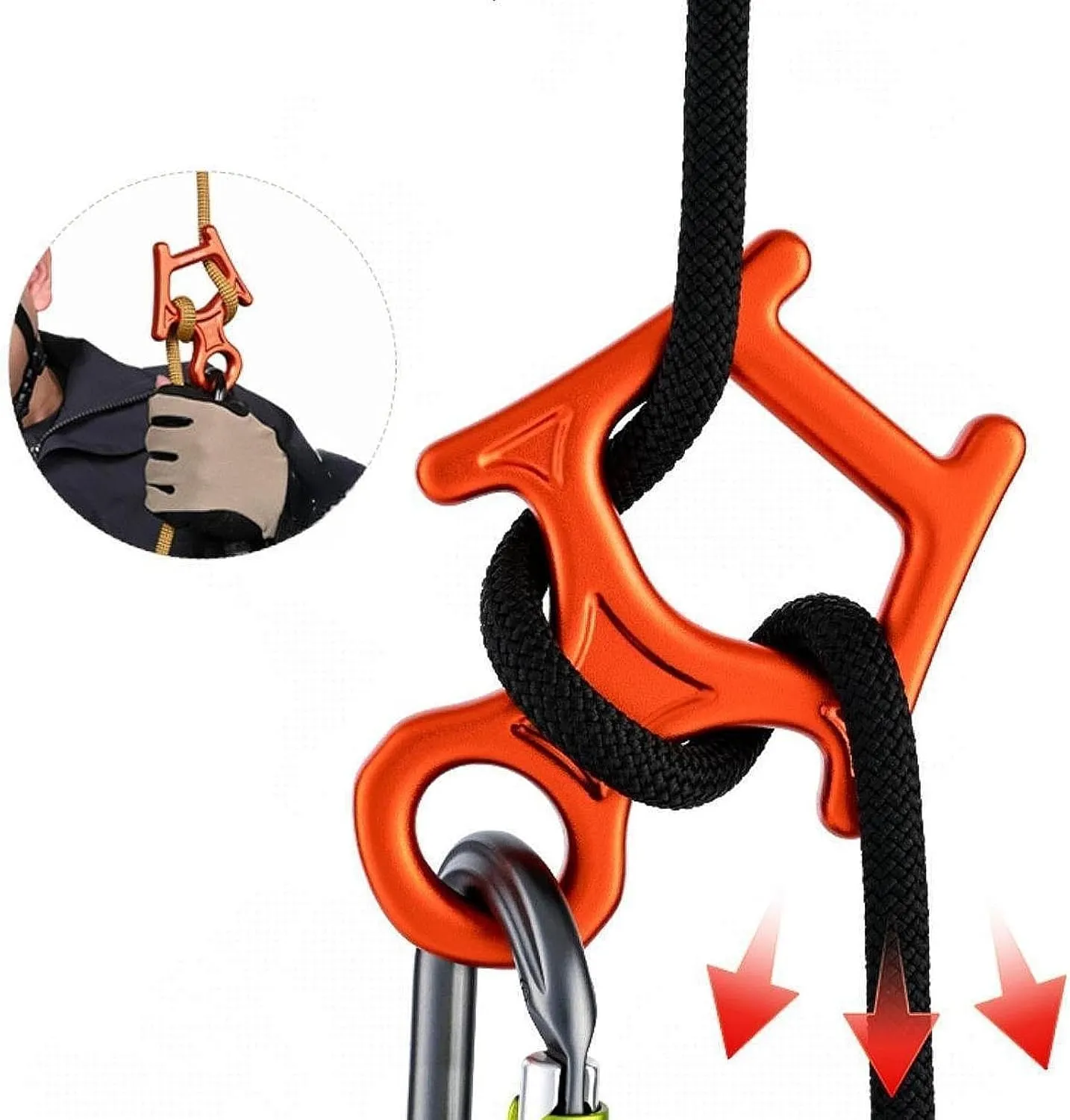 30kN 8 Figure Descender for Speleology and Downhill Activities with Aluminum