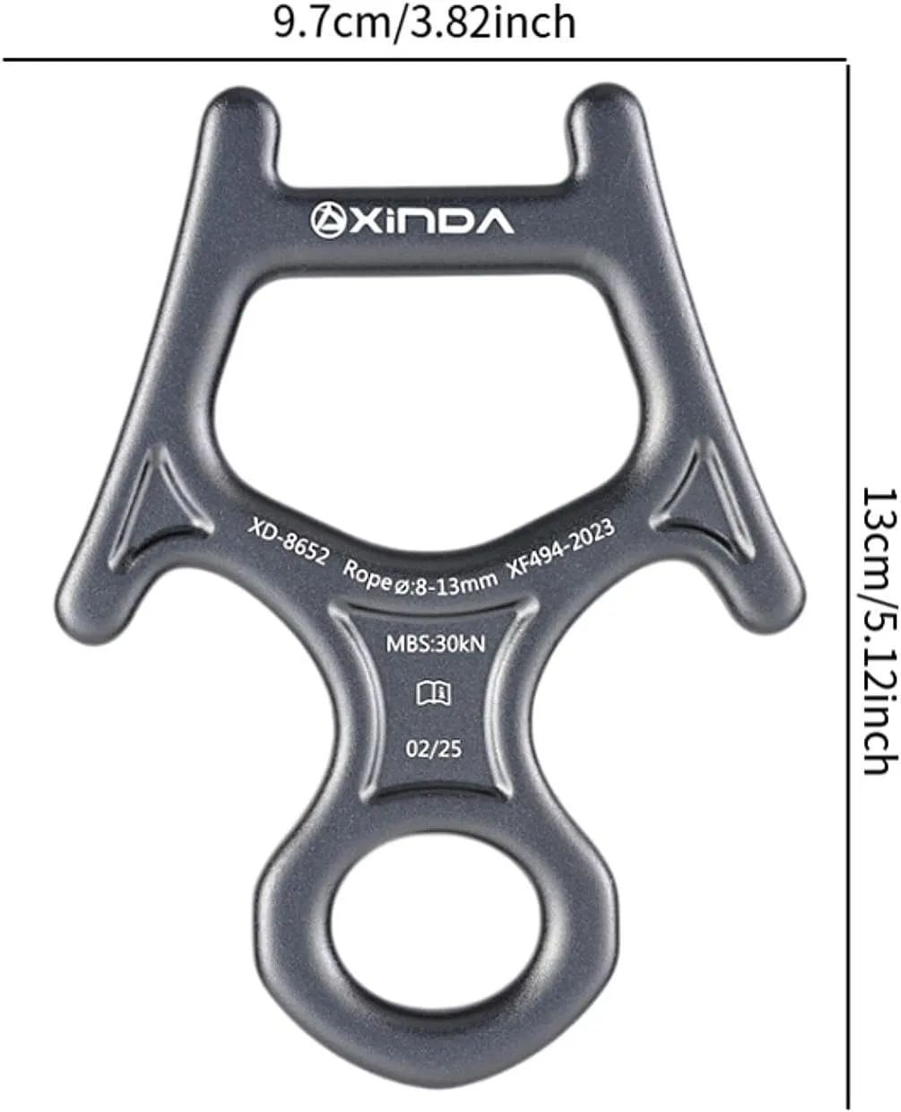 30kN 8 Figure Descender for Speleology and Vertical Use