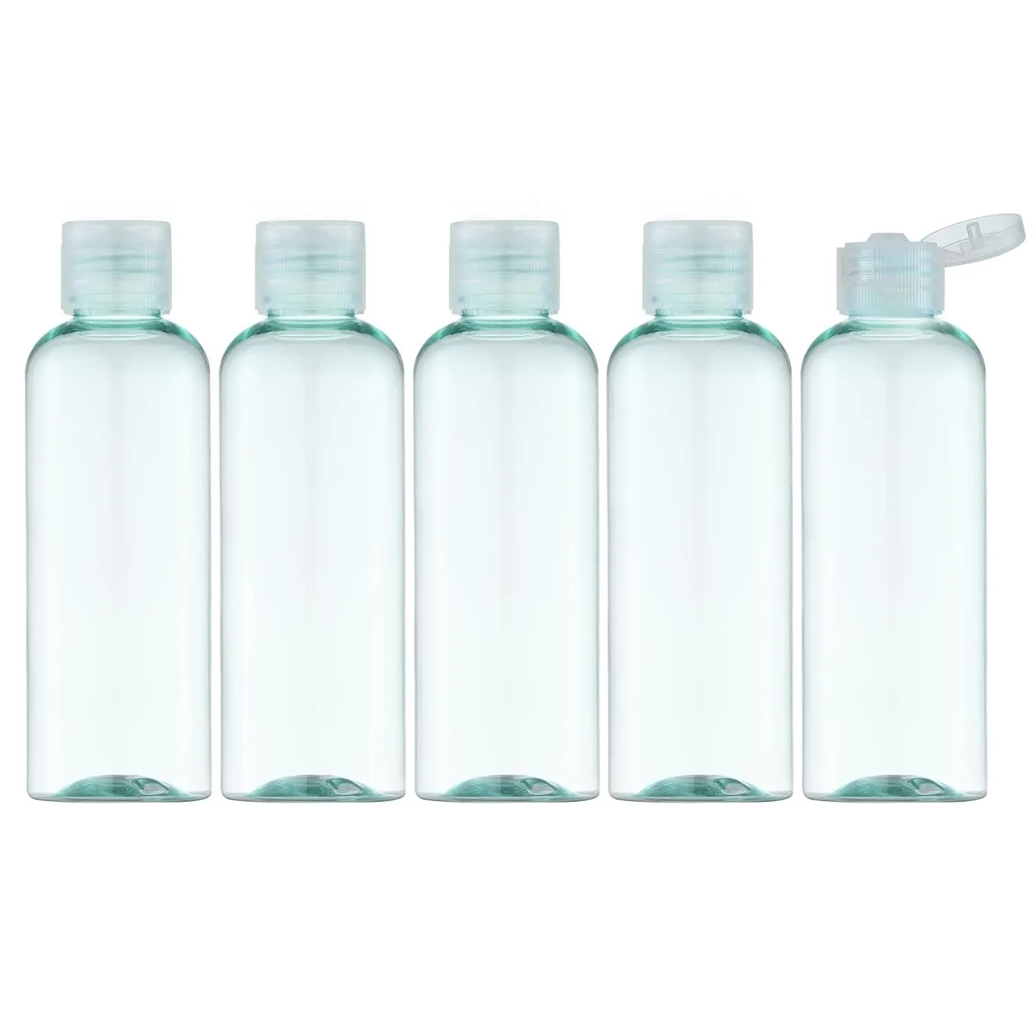 3.4 Oz Travel Bottles for Toiletries, 5Pcs Travel Containers for Shampoo Tsa Approved, Plastic Empty Travel Size Bottles (100Ml, Clear)