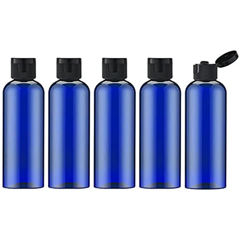 3.4 Oz Travel Bottles for Toiletries, 5Pcs Travel Containers for Shampoo Tsa Approved, Plastic Empty Travel Size Bottles (100Ml, Clear)