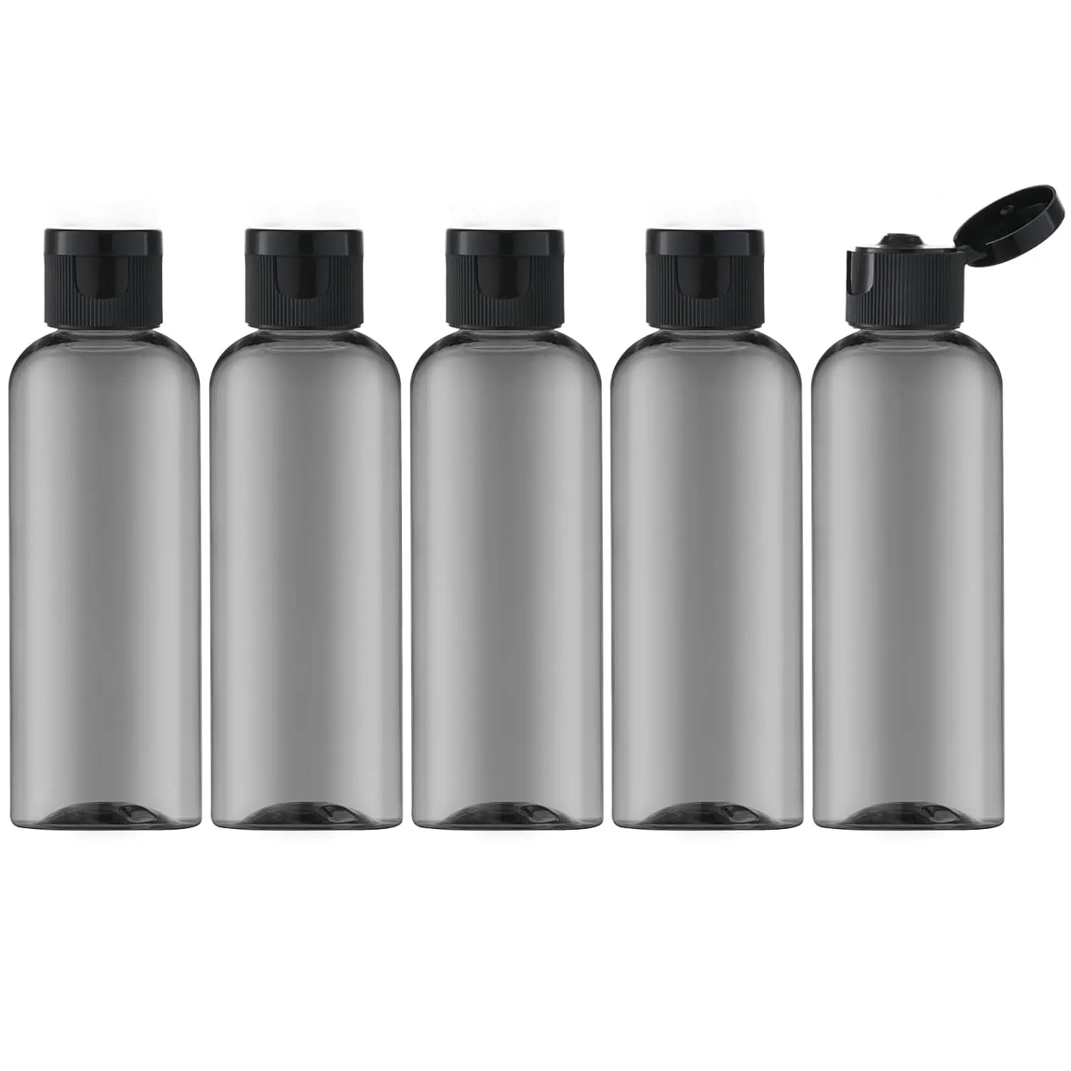 3.4 Oz Travel Bottles for Toiletries, 5Pcs Travel Containers for Shampoo Tsa Approved, Plastic Empty Travel Size Bottles (100Ml, Clear)