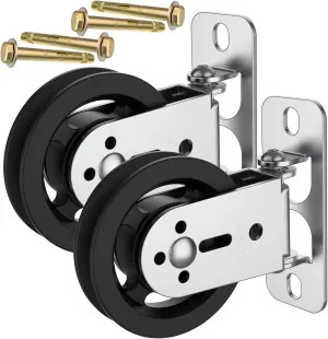 3.5 IN/88 MM Wall Mount Gym Pulley Weight System, 180° Rotation Silent Cable Pulley Wheel Block, Steel Bracket Cable Attachment for Squat Rack, Home Gym, DIY Fitness Equipment
