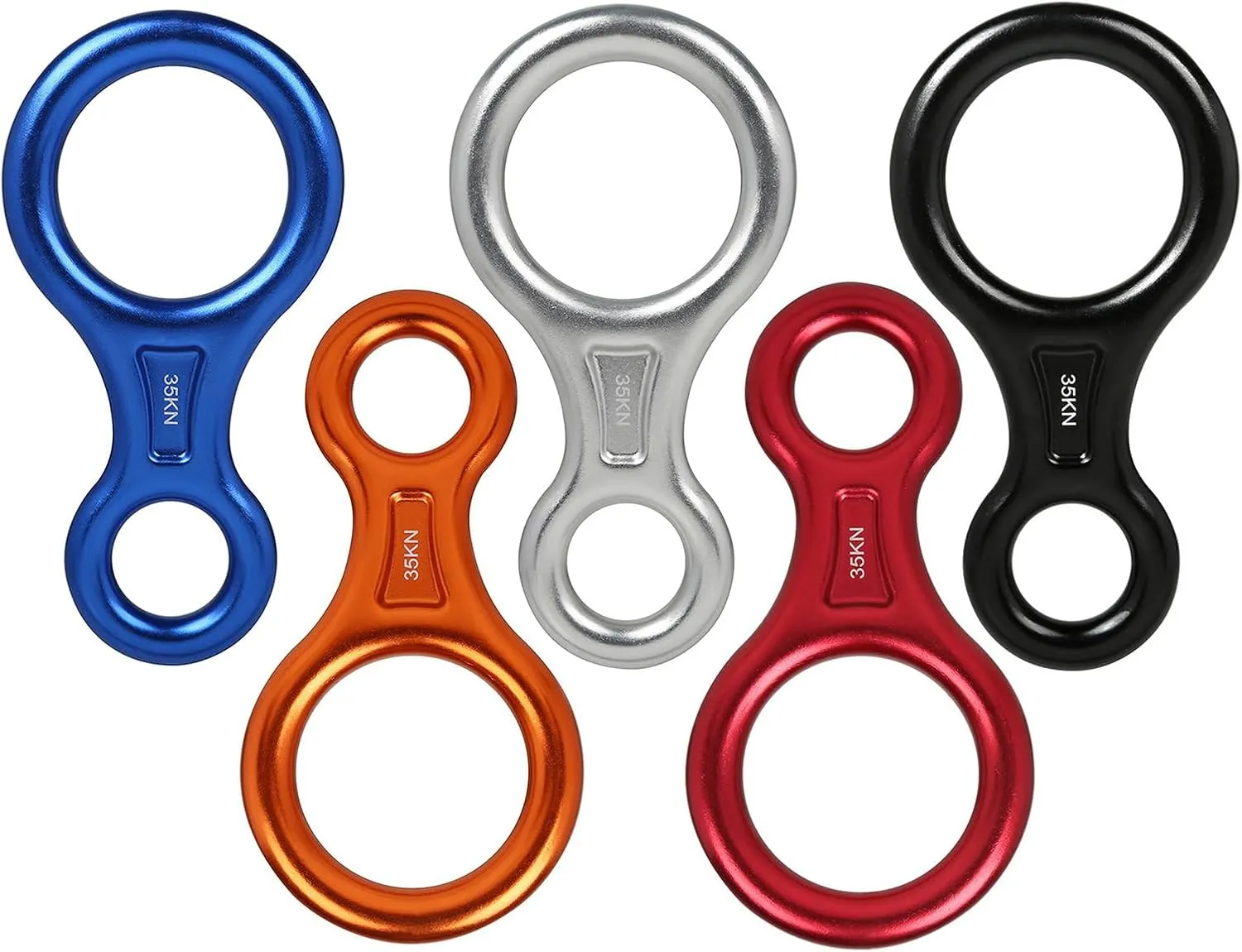 35KN Climbing 8 Belay Equipment Descender High Strength Aluminum Rock Climbing Abseiling Tool for 8-13mm Diameter Ropes