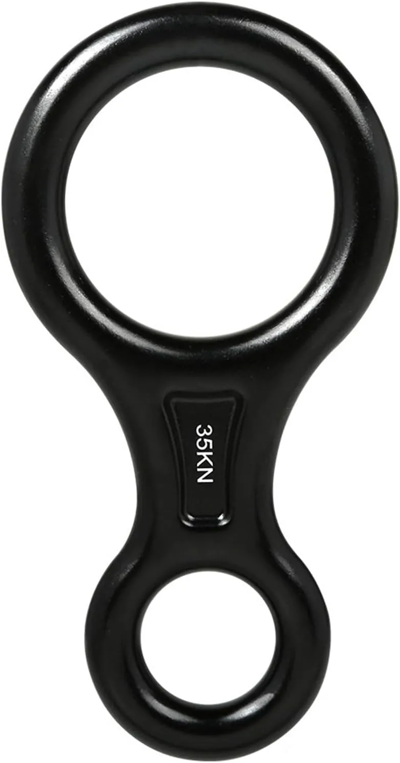35KN Climbing 8 Belay Equipment Descender High Strength Aluminum Rock Climbing Abseiling Tool for 8-13mm Diameter Ropes