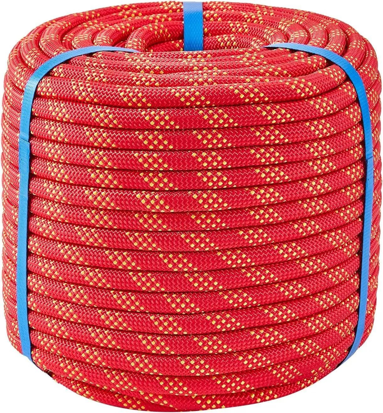 3/8 Inch 120ft Double Braided Polyester Arborist Rope, Heavy Duty Nylon Rope for Anchor, Tree Work, Cargo, Pulling, Sailing(Red)